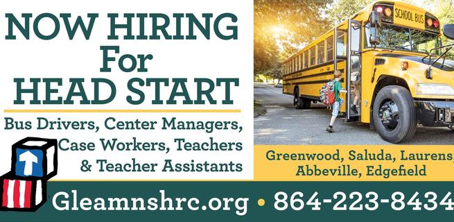 Now Hiring for Head Start
Bus Drivers, Center Managers, 
Case Workers, Teacher & Teacher Assistants
